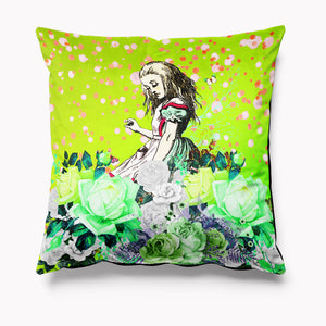 Alice in Wonderland Brights Collection - Green Velvet Cushion