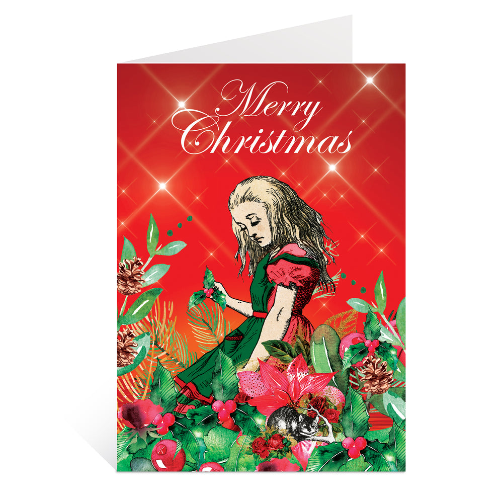 Alice in Wonderland A6 Greetings Card - Christmas