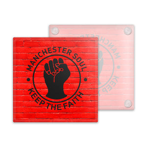 *Overstock* Manchester Soul Red Glass Coaster