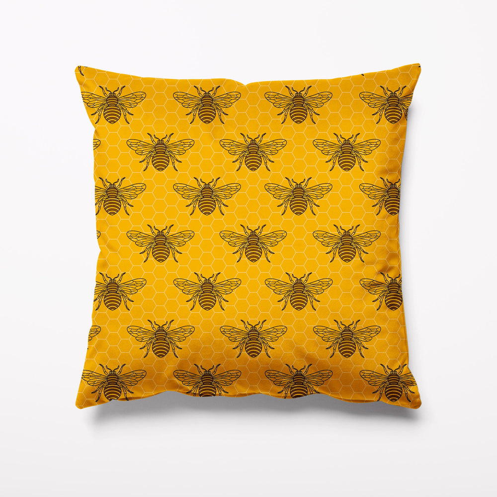 Outdoor Garden Cushion - Yellow Small Bee - Kitsch Republic