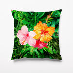 Outdoor Garden Cushion - Tiki Tropical Green Floral - Kitsch Republic