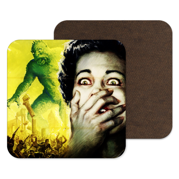 Vintage Horror Film Coaster Halloween Yellow Kitsch Republic