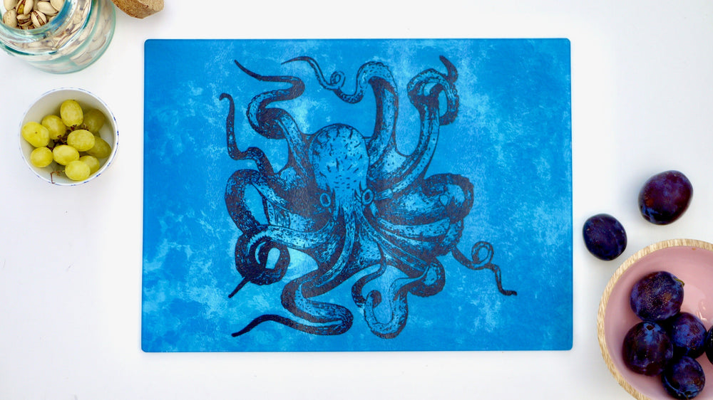Blue Kraken Octopus 40cm x 30cm Worktop Saver - Kitsch Republic