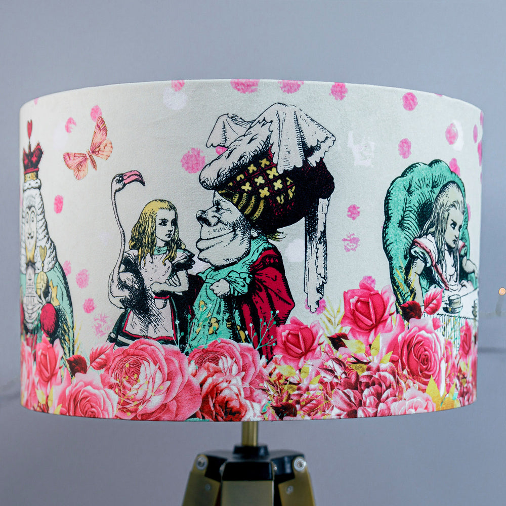 Alice in Wonderland Lampshade - Mad Hatters Tea Party - Pink - Kitsch Republic