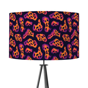 Purple Orange Leopard Animal Print Velvet Lampshade
