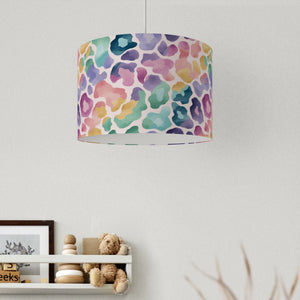 Pastel Rainbow Leopard Animal Print Velvet Lampshade