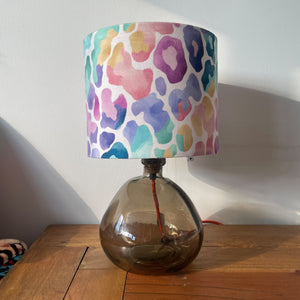 Pastel Rainbow Leopard Animal Print Velvet Lampshade