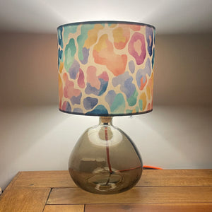 Pastel Rainbow Leopard Animal Print Velvet Lampshade