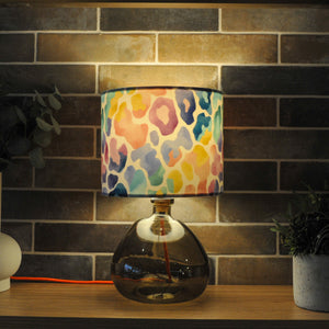 Pastel Rainbow Leopard Animal Print Velvet Lampshade