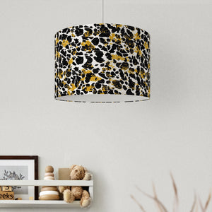 Black White Gold Leopard Animal Print Velvet Lampshade