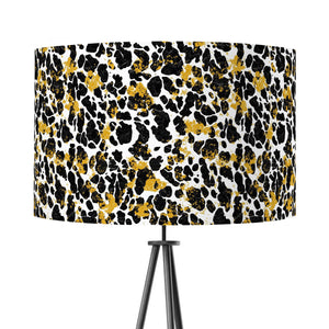 Black White Gold Leopard Animal Print Velvet Lampshade