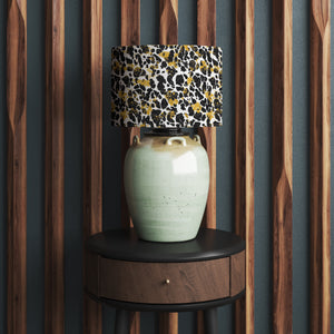 Black White Gold Leopard Animal Print Velvet Lampshade