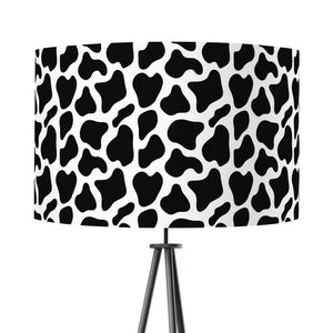 Black White Cow Print Animal Print Velvet Lampshade