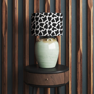 Black White Cow Print Animal Print Velvet Lampshade