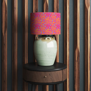 Neon Orange and Pink Print Animal Leopard Print Velvet Lampshade