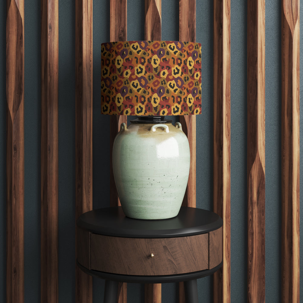 Autumn Brown Camo Print Animal Print Velvet Lampshade