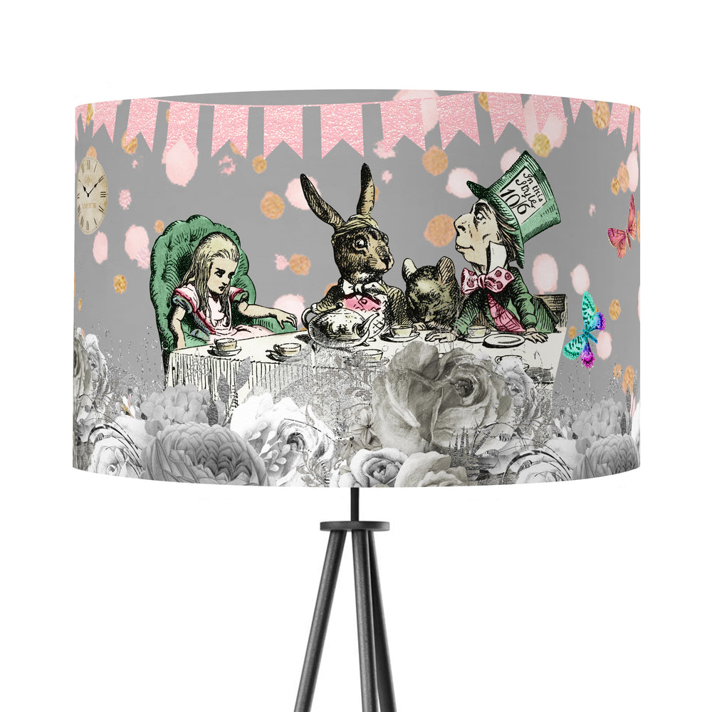 Alice in Wonderland Lampshade - Grey