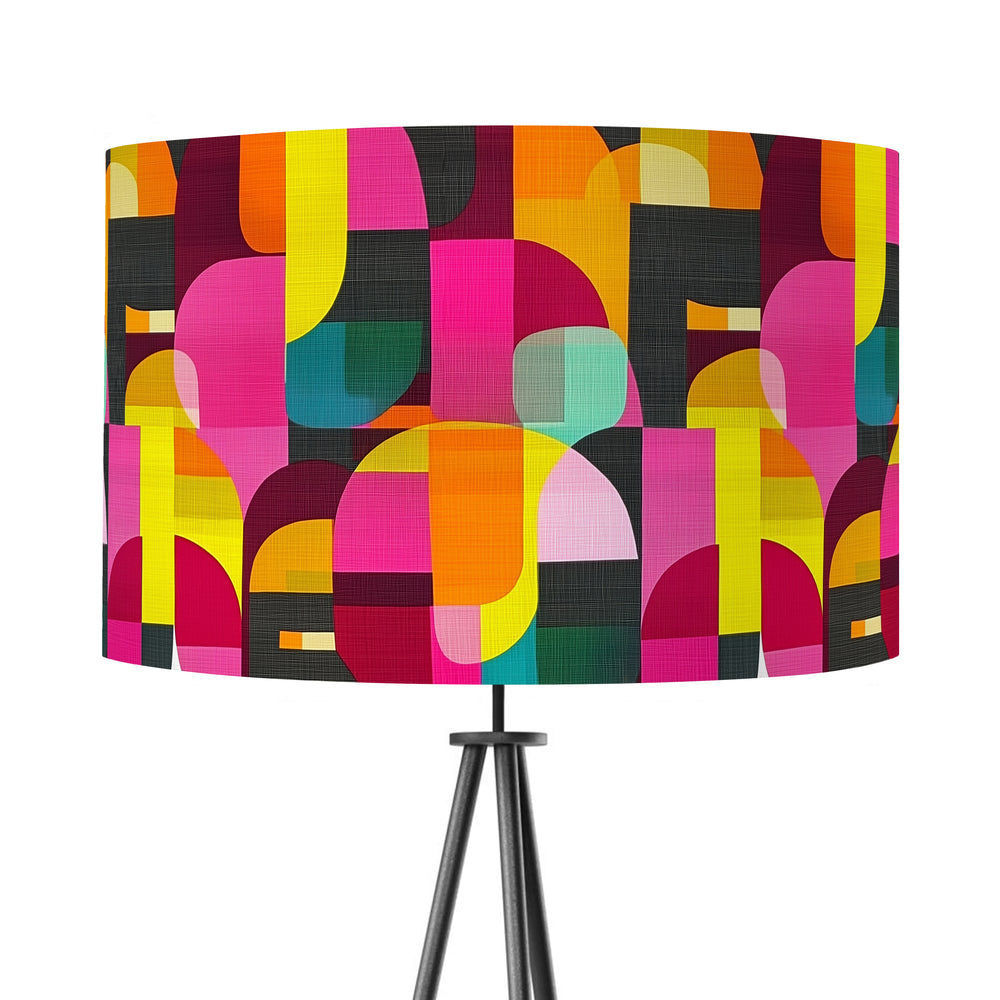 Bright Abstract Mid Century Style Velvet Lampshade