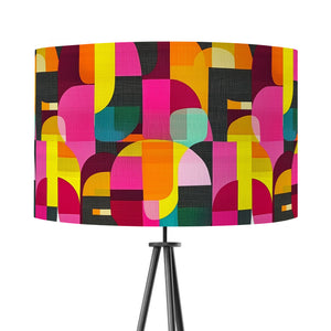 Bright Abstract Mid Century Style Velvet Lampshade