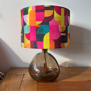Bright Abstract Mid Century Style Velvet Lampshade