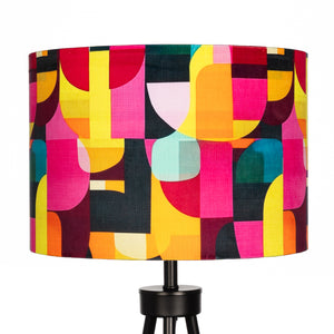 Bright Abstract Mid Century Style Velvet Lampshade