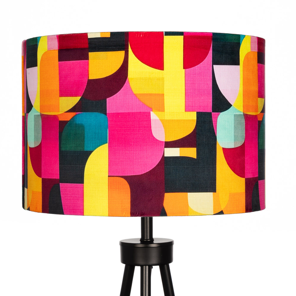 Bright Abstract Mid Century Style Velvet Lampshade