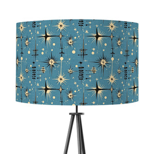 Atomic 50s Style Blue Starburst Velvet Lampshade