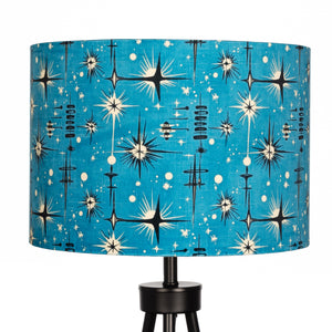 Atomic 50s Style Blue Starburst Velvet Lampshade