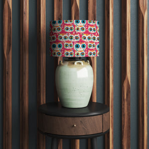 Bright Pink Crazy Cats Velvet Lampshade