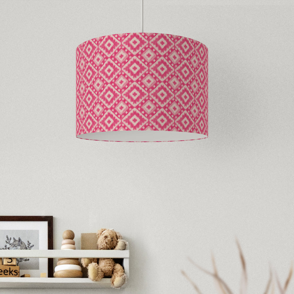 Pink Ikat Velvet Lampshade