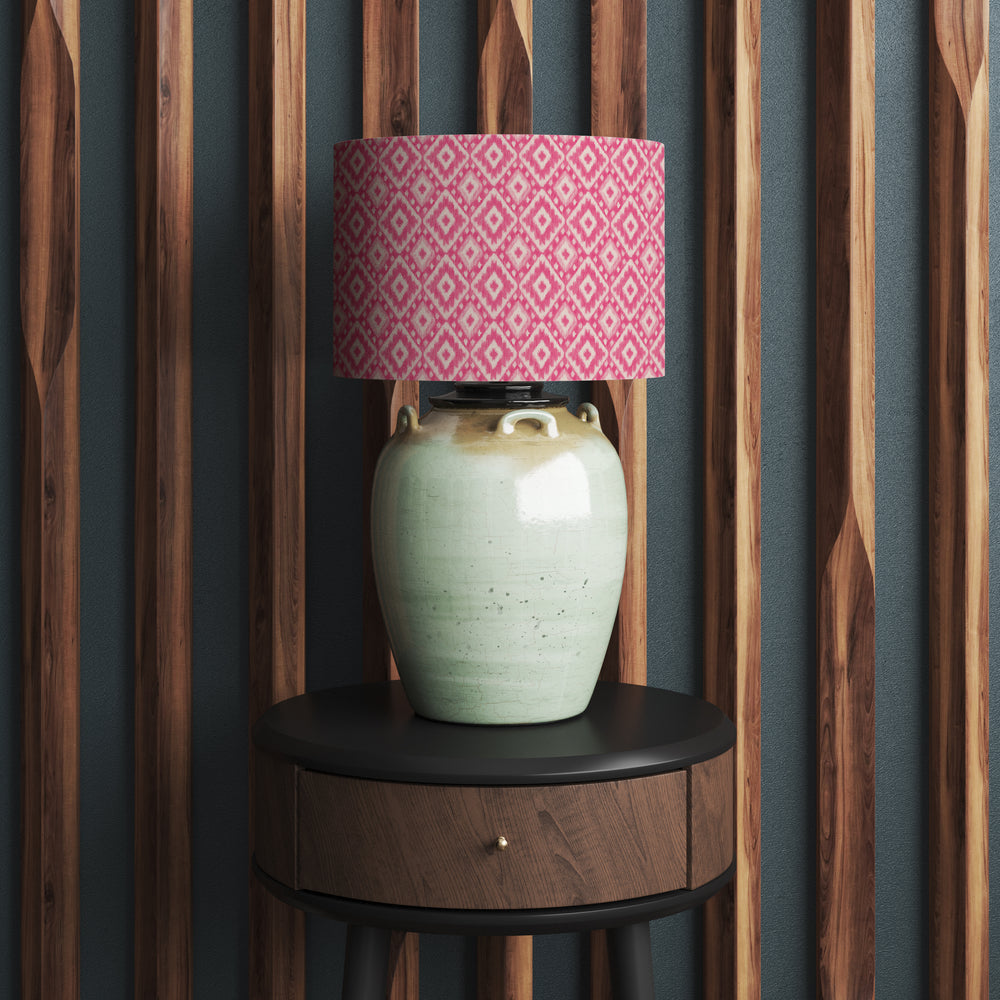 Pink Ikat Velvet Lampshade