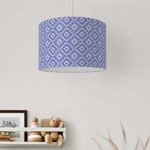 Blue Ikat Velvet Lampshade