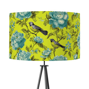 Lime Green Bird Velvet Lampshade