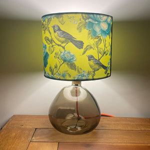 Lime Green Bird Velvet Lampshade