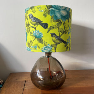 Lime Green Bird Velvet Lampshade