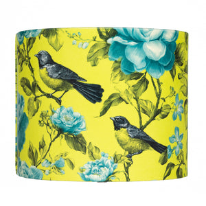 Lime Green Bird Velvet Lampshade