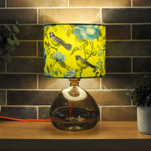 Lime Green Bird Velvet Lampshade