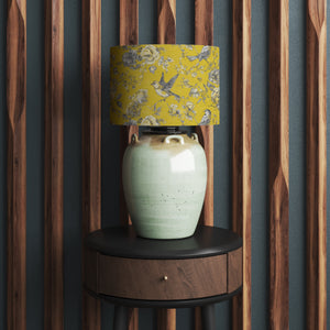 Mustard Yellow Bird Velvet Lampshade