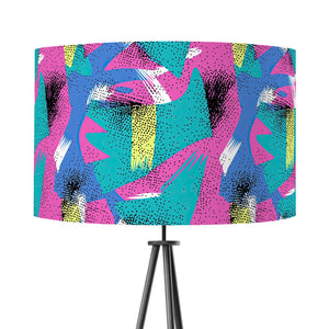 80s Retro Pink Blue Velvet Lampshade