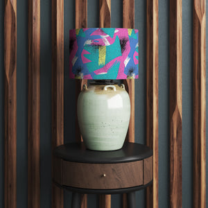 80s Retro Pink Blue Velvet Lampshade