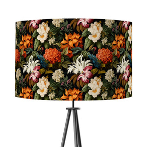 Dark Tropical Floral Velvet Lampshade