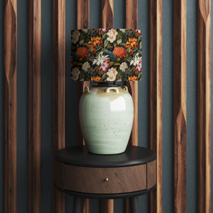 Dark Tropical Floral Velvet Lampshade