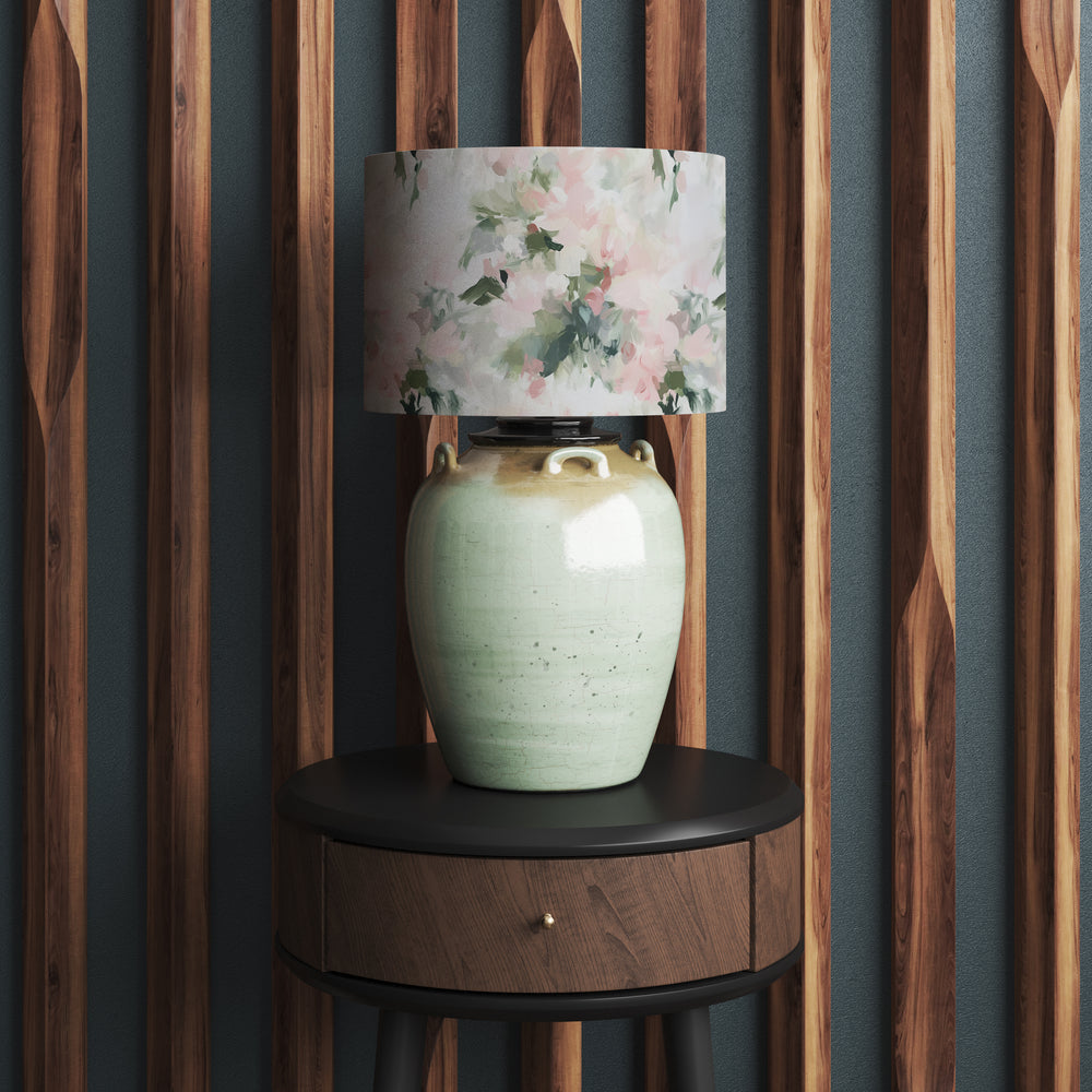 Abstract Blush Rose Safe Green Pink Velvet Lampshade