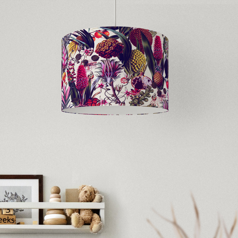 White Tropical Velvet Lampshade