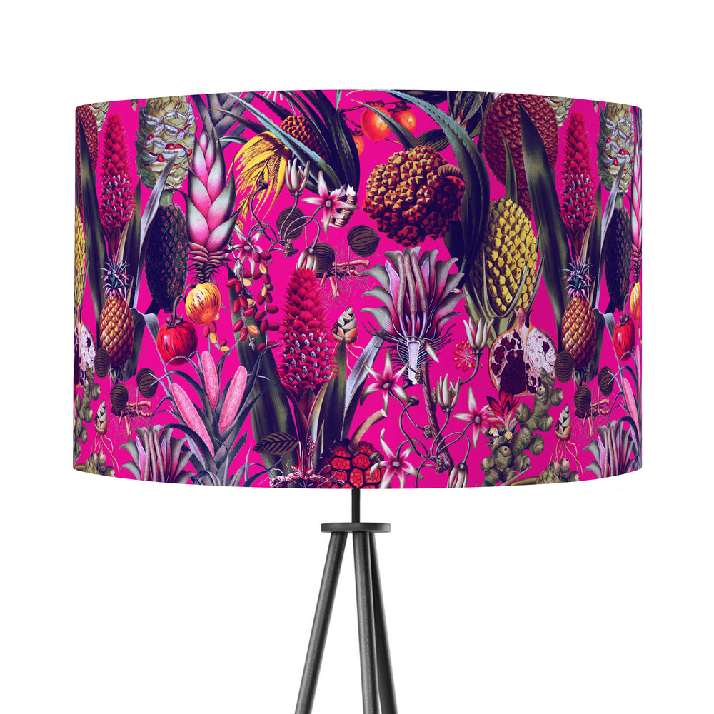 Bright Pink Tropical Velvet Lampshade