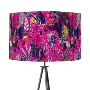 Bright Pink Tropical Velvet Lampshade