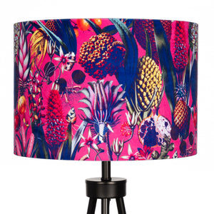 Bright Pink Tropical Velvet Lampshade