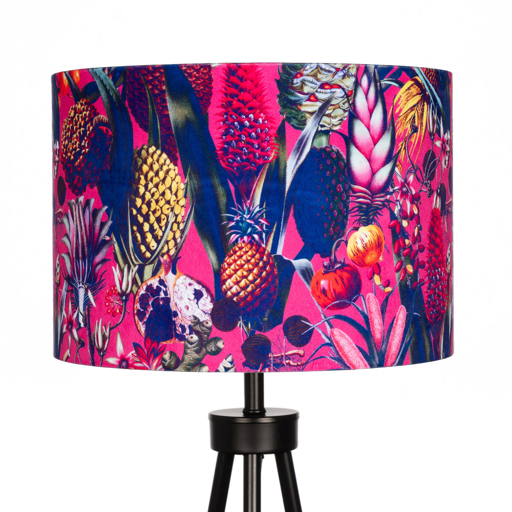 Bright Pink Tropical Velvet Lampshade