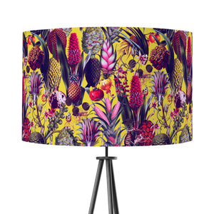 Bright Yellow Tropical Velvet Lampshade