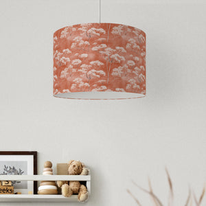 Terracotta Cow Parsley Floral Velvet Lampshade
